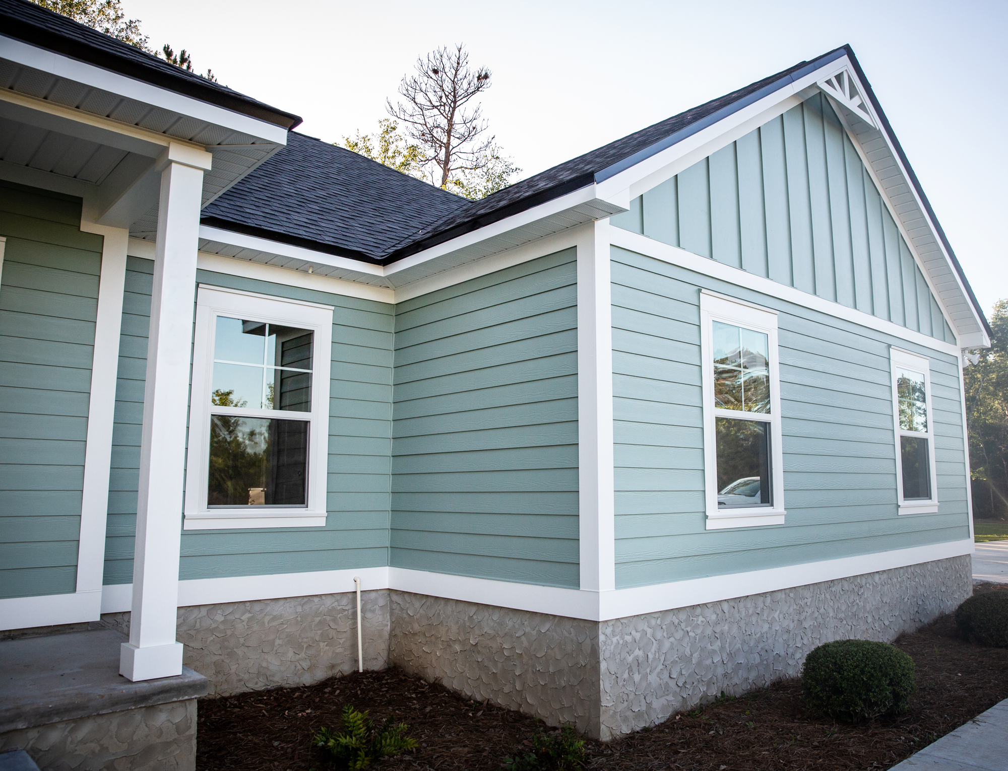 New House with blue siding